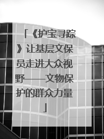 《护宝寻踪》让基层文保员走进大众视野——文物保护的群众力量
