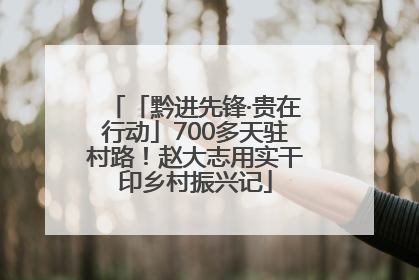 「黔进先锋·贵在行动」700多天驻村路！赵大志用实干印乡村振兴记