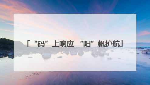 “码”上响应 “阳”帆护航