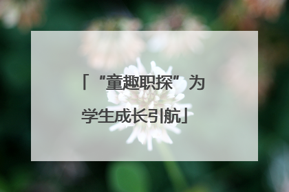 “童趣职探”为学生成长引航