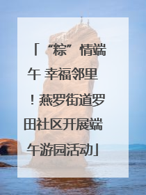 “粽”情端午 幸福邻里！燕罗街道罗田社区开展端午游园活动