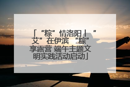 “粽”情洛阳丨“艾”在伊滨 “粽”享露营 端午主题文明实践活动启动