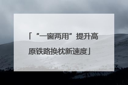 “一窗两用”提升高原铁路换枕新速度