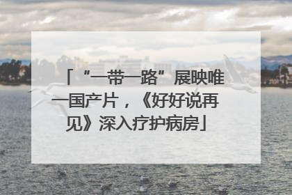 “一带一路”展映唯一国产片，《好好说再见》深入疗护病房