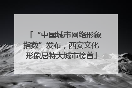 “中国城市网络形象指数”发布，西安文化形象居特大城市榜首