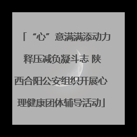 “心”意满满添动力 释压减负凝斗志 陕西合阳公安组织开展心理健康团体辅导活动