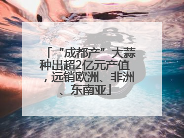“成都产”大蒜种出超2亿元产值，远销欧洲、非洲、东南亚