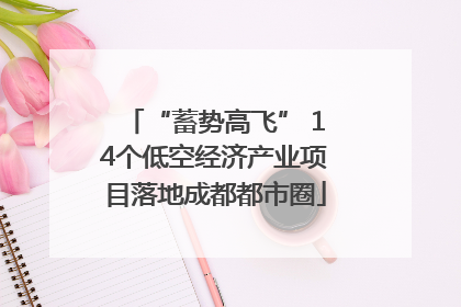 “蓄势高飞” 14个低空经济产业项目落地成都都市圈