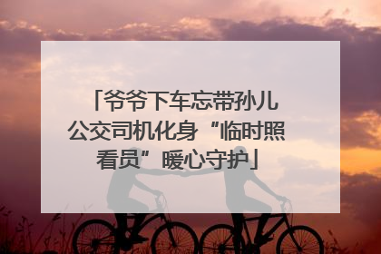 爷爷下车忘带孙儿 公交司机化身“临时照看员”暖心守护