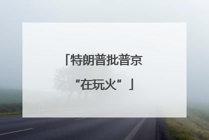 特朗普批普京“在玩火”