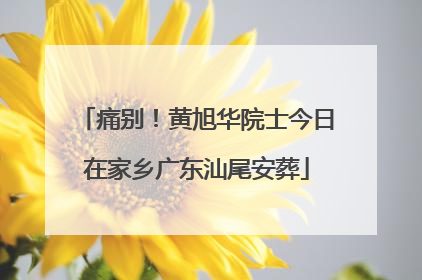 痛别！黄旭华院士今日在家乡广东汕尾安葬
