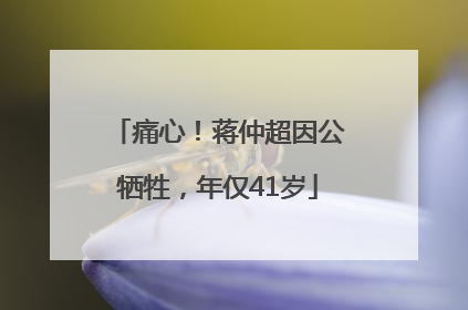 痛心！蒋仲超因公牺牲，年仅41岁