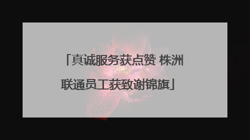 真诚服务获点赞 株洲联通员工获致谢锦旗
