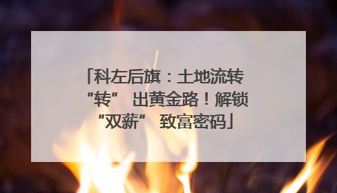科左后旗：土地流转 “转” 出黄金路！解锁 “双薪” 致富密码