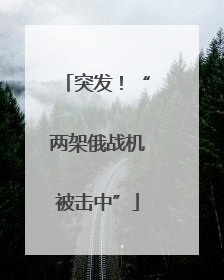 突发！“两架俄战机被击中”