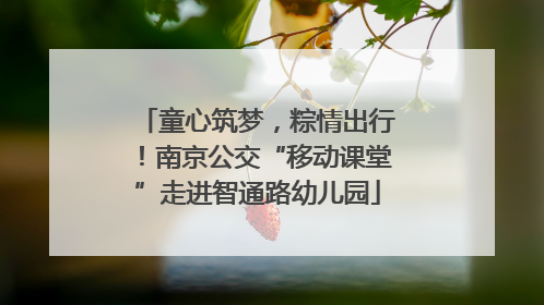 童心筑梦，粽情出行！南京公交“移动课堂”走进智通路幼儿园