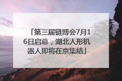 第三届链博会7月16日启幕，湖北人形机器人即将在京集结