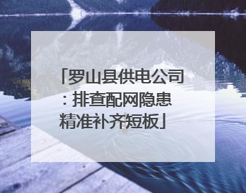 罗山县供电公司：排查配网隐患 精准补齐短板