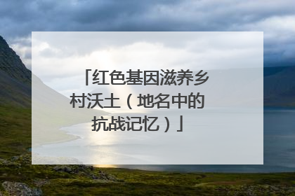 红色基因滋养乡村沃土（地名中的抗战记忆）