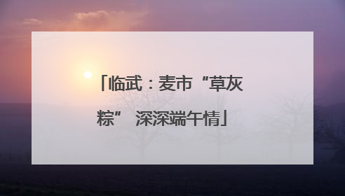 临武：麦市“草灰粽” 深深端午情