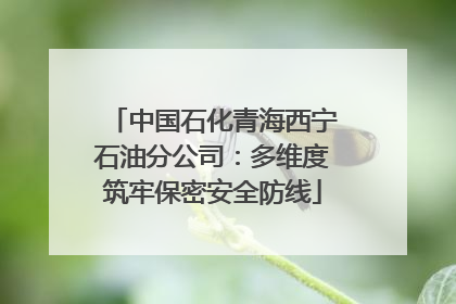 中国石化青海西宁石油分公司：多维度筑牢保密安全防线