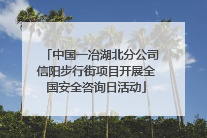 中国一冶湖北分公司信阳步行街项目开展全国安全咨询日活动