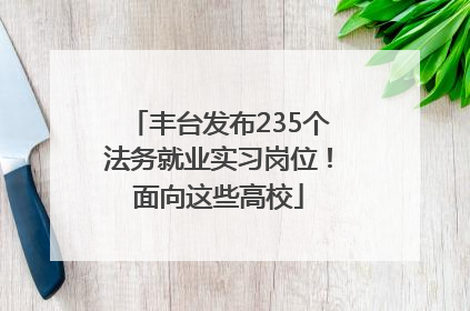 丰台发布235个法务就业实习岗位！面向这些高校