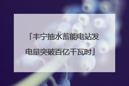 丰宁抽水蓄能电站发电量突破百亿千瓦时