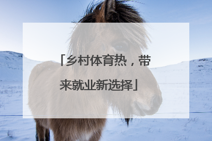 乡村体育热，带来就业新选择