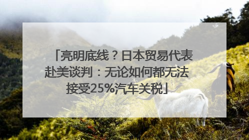亮明底线？日本贸易代表赴美谈判：无论如何都无法接受25%汽车关税