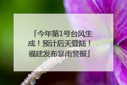 今年第1号台风生成！预计后天登陆！福建发布暴雨警报