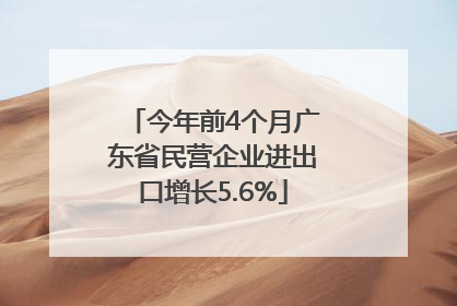 今年前4个月广东省民营企业进出口增长5.6%