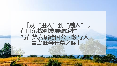 从“进入”到“融入”，在山东找到发展确定性——写在第六届跨国公司领导人青岛峰会开幕之际