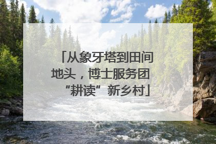 从象牙塔到田间地头，博士服务团“耕读”新乡村