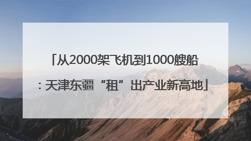 从2000架飞机到1000艘船：天津东疆“租”出产业新高地
