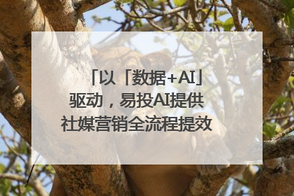 以「数据+AI」驱动，易投AI提供社媒营销全流程提效解决方案｜微播易