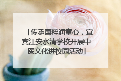 传承国粹润童心，宜宾江安水清学校开展中医文化进校园活动