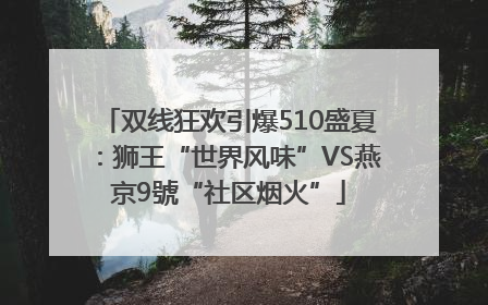 双线狂欢引爆510盛夏：狮王“世界风味”VS燕京9號“社区烟火”