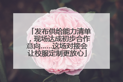 发布供给能力清单，现场达成初步合作意向……这场对接会让校服定制更放心