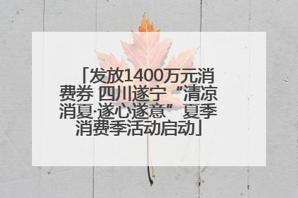 发放1400万元消费券 四川遂宁“清凉消夏·遂心遂意”夏季消费季活动启动