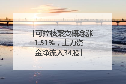 可控核聚变概念涨1.51%，主力资金净流入34股