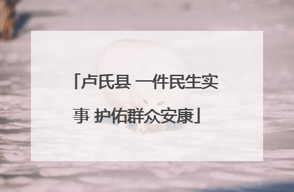 卢氏县 一件民生实事 护佑群众安康