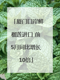厦门口岸鲜榴莲进口 前5月同比增长10倍