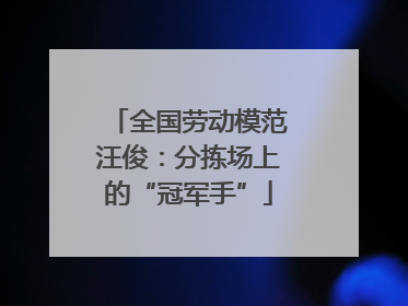全国劳动模范汪俊：分拣场上的“冠军手”