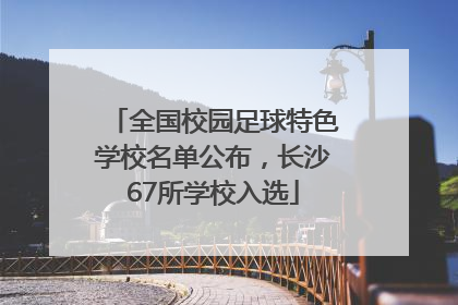 全国校园足球特色学校名单公布，长沙67所学校入选