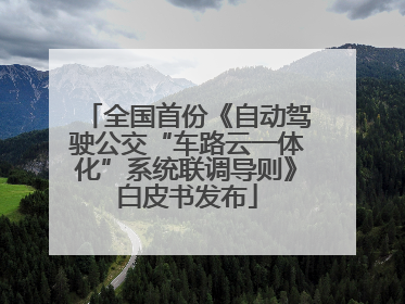 全国首份《自动驾驶公交“车路云一体化”系统联调导则》白皮书发布