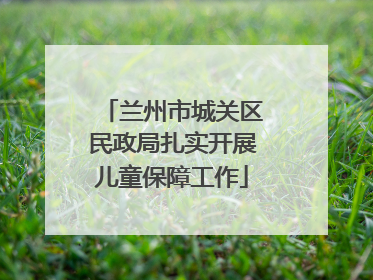 兰州市城关区民政局扎实开展儿童保障工作