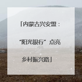 内蒙古兴安盟：“阳光银行”点亮乡村振兴路