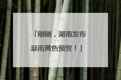 刚刚，湖南发布暴雨黄色预警！