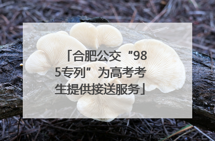 合肥公交“985专列”为高考考生提供接送服务